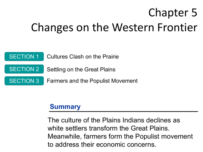 Cultures clash on the prairie answer key