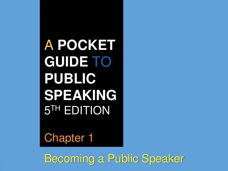 Pocket guide to public speaking pdf