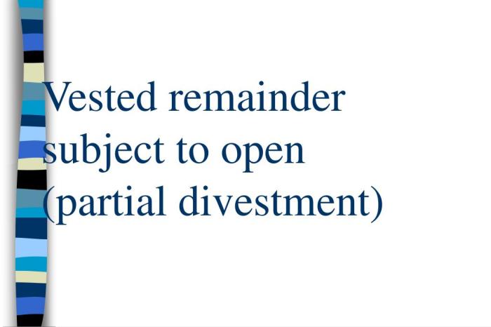 Vested remainder subject to complete divestment